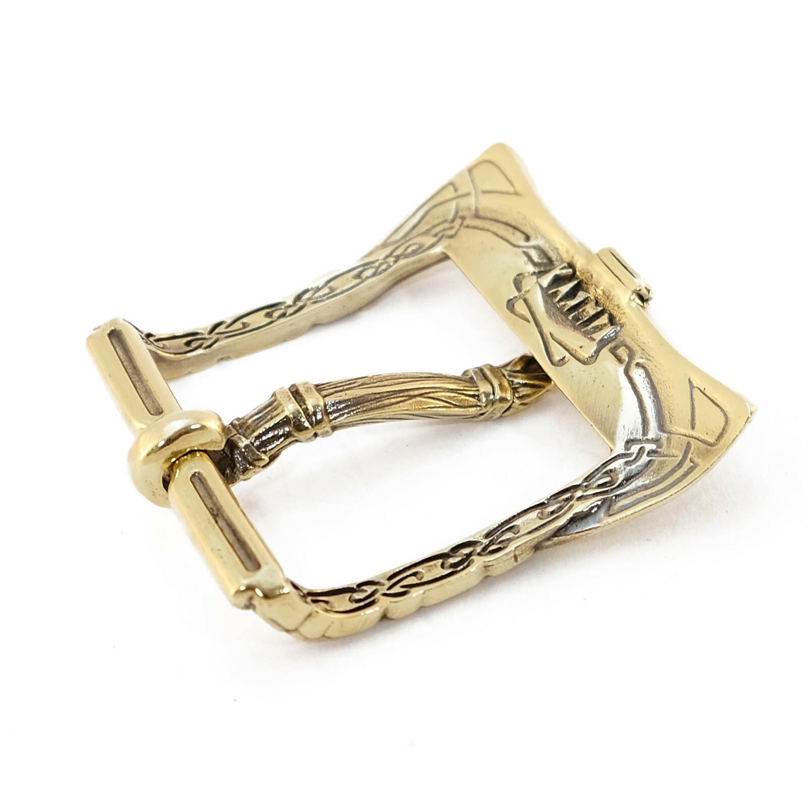Brass belt buckle Viking Ax, pin type buckle, Scandinavian Old Norse Viking