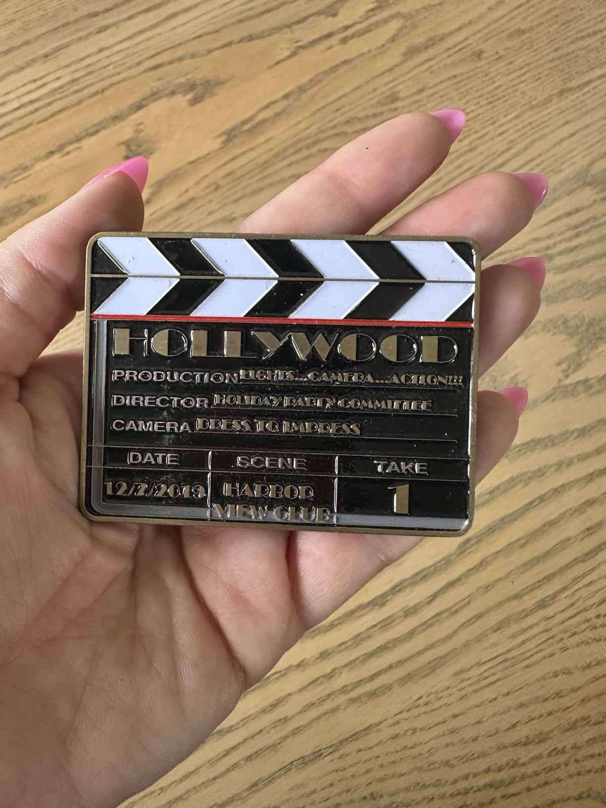 Hollywood Movie Clapperboard Film Reel Enamel Challenge Coin Sasebo
