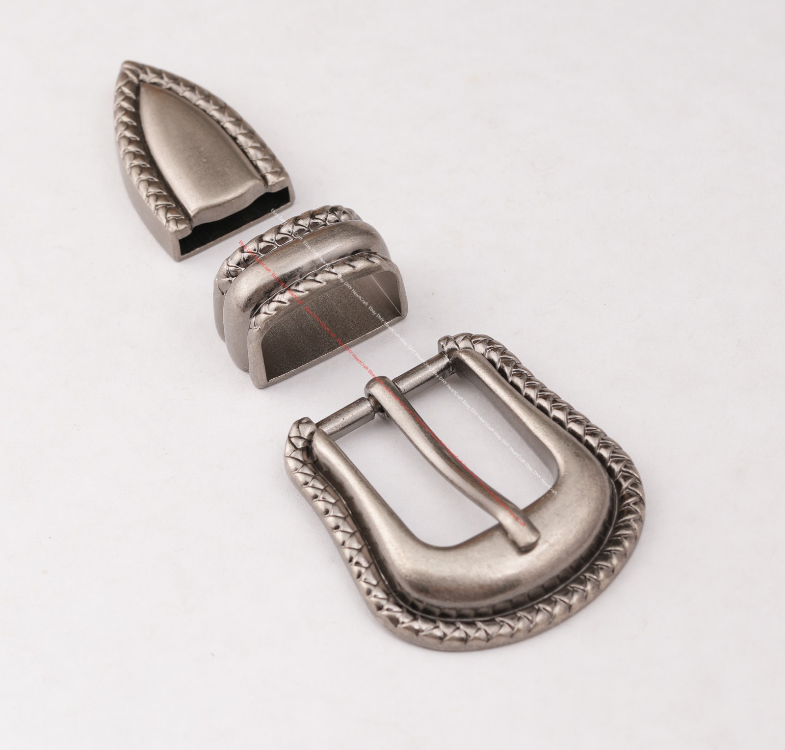 25MM Western Cowboy Leathercraft Prong Pin Belt Buckle Set 3-Piece DIY Project