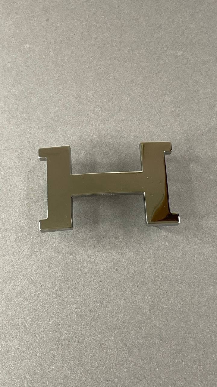 Silver H Buckle 40mm 1.5` Glossy Silver Hardware Belt Buckle