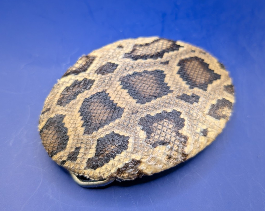 Real Burmese Python Snakeskin Belt Buckle Rolled Edge made in USA