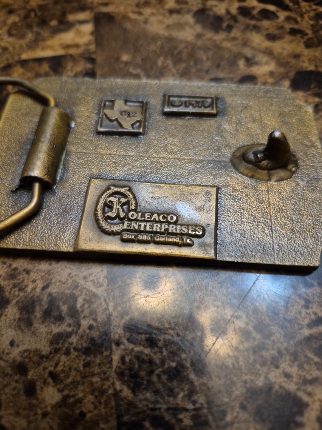 vintage FORD VAN belt buckle SOLID BRASS western 1970s cowboy