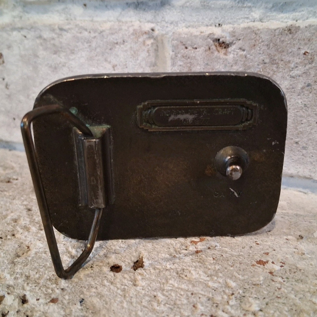 Vintage 1977 Indiana Metal Craft Belt Buckle Truck Free Wheelin Four Wheelin