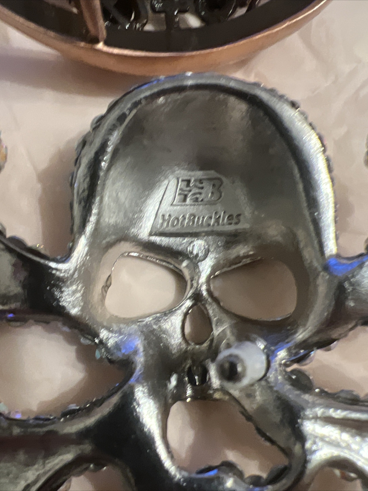 2 NEW Skull Belt Buckles Bling Crossbones Halloween Pirate Costume Goth