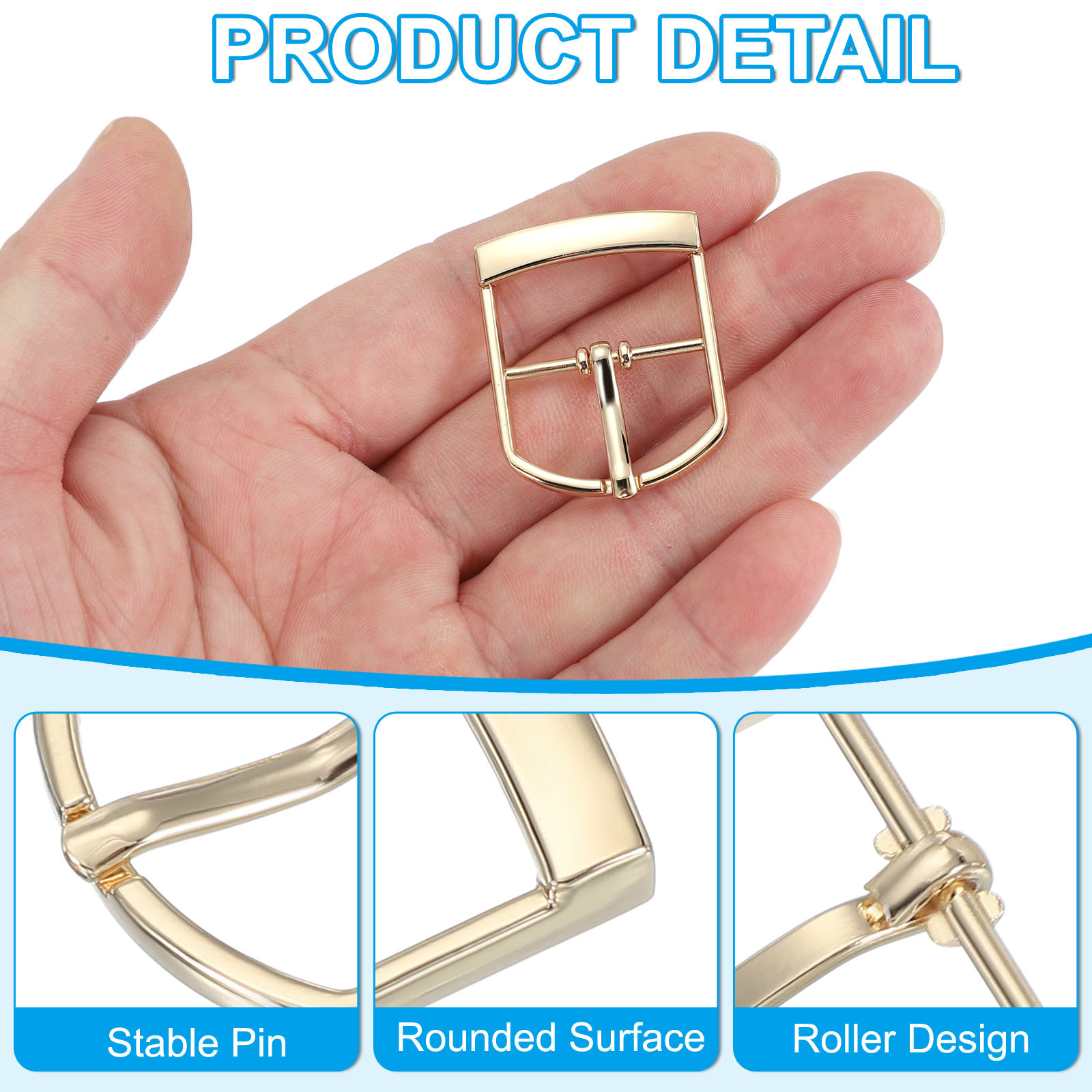 16Pcs 1&Prime; Single Prong Belt Buckle Roller Buckle Black/Silver/Light Gold/Brown