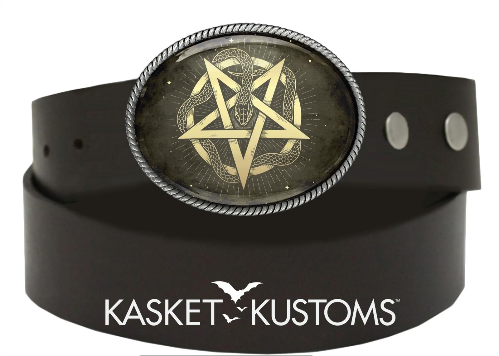 Snake Pentagram Belt Buckle – Ancient Esoteric Symbol Witchcraft Buckle – 617-SO