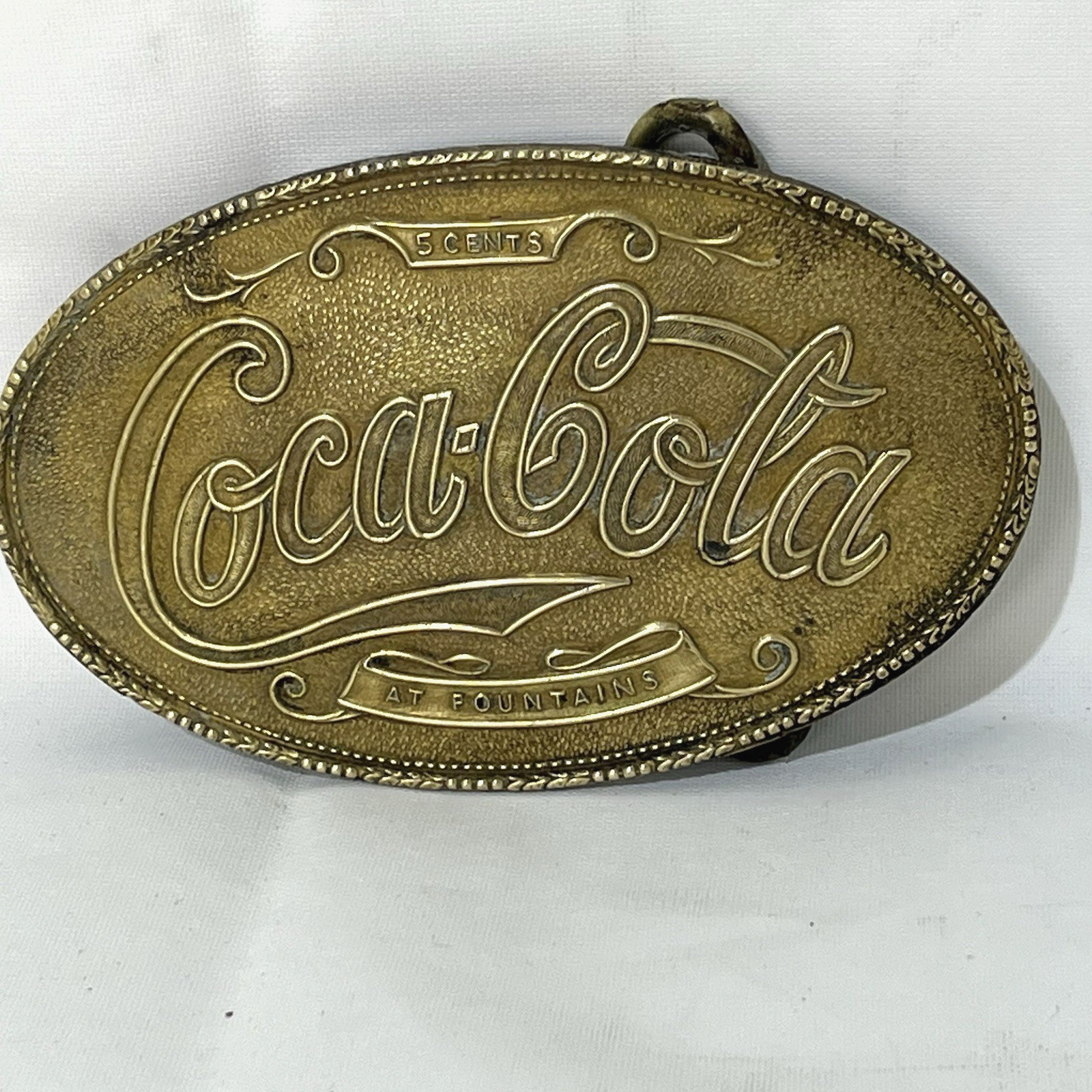Vintage Coca-Cola Belt Buckle 5 Cents at Fountains Deane &Adams
