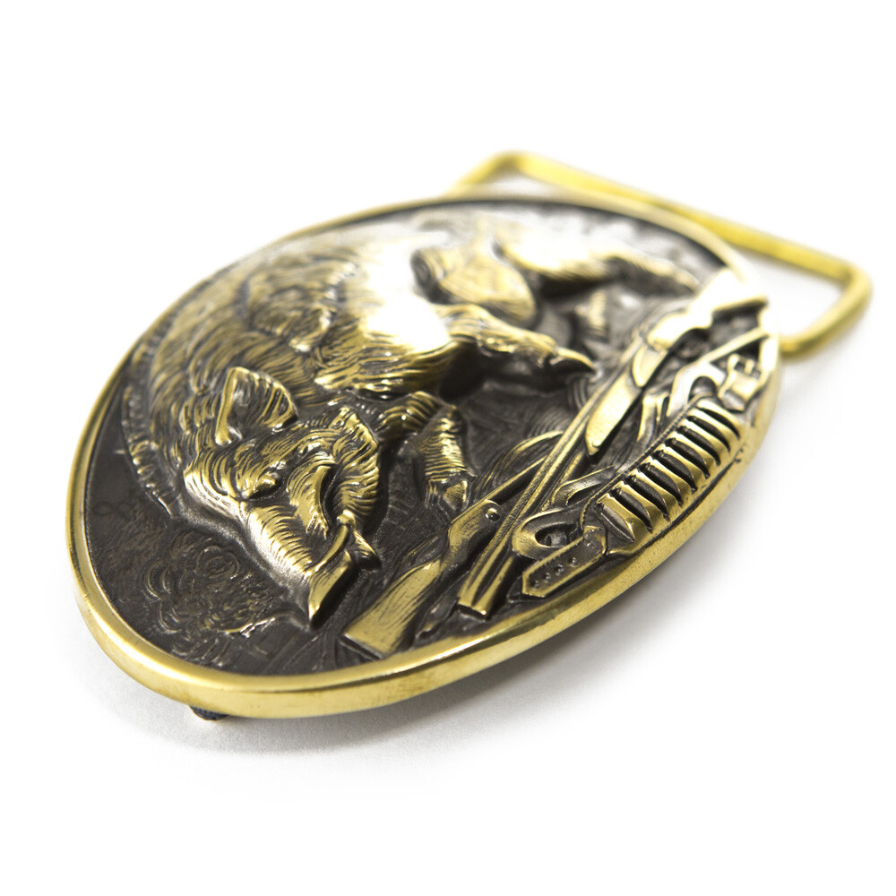 Belt buckle Wild boar hunting, Hunting belt, Solid brass buckle