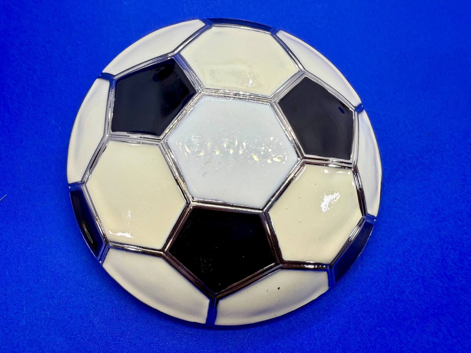 Soccer Foot Ball Large Figural Black & White Ultimate Sport Fan Gift Belt Buckle