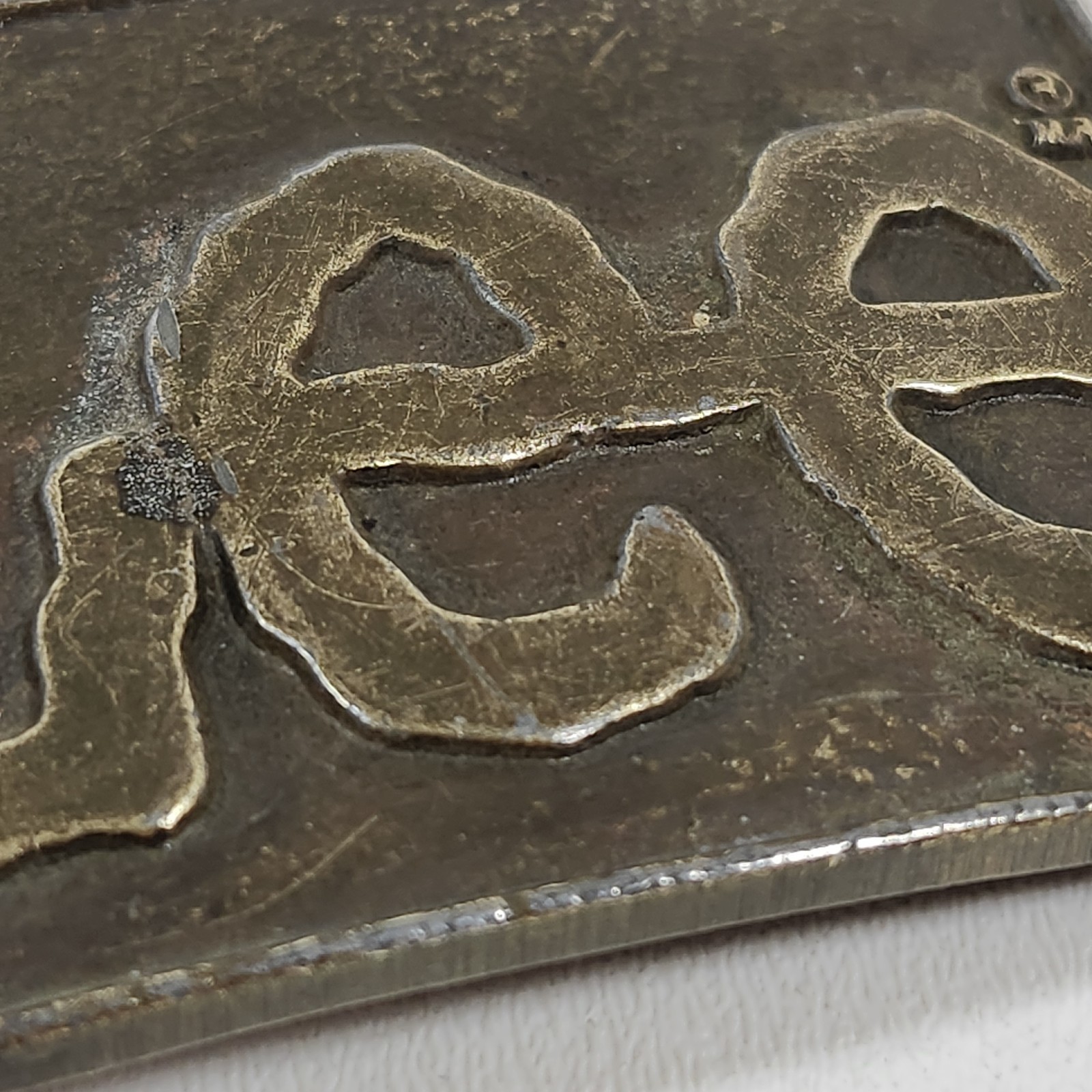 Lee Brass Belt Buckle Vintage 1980s Jeans Logo Solid Cast Original