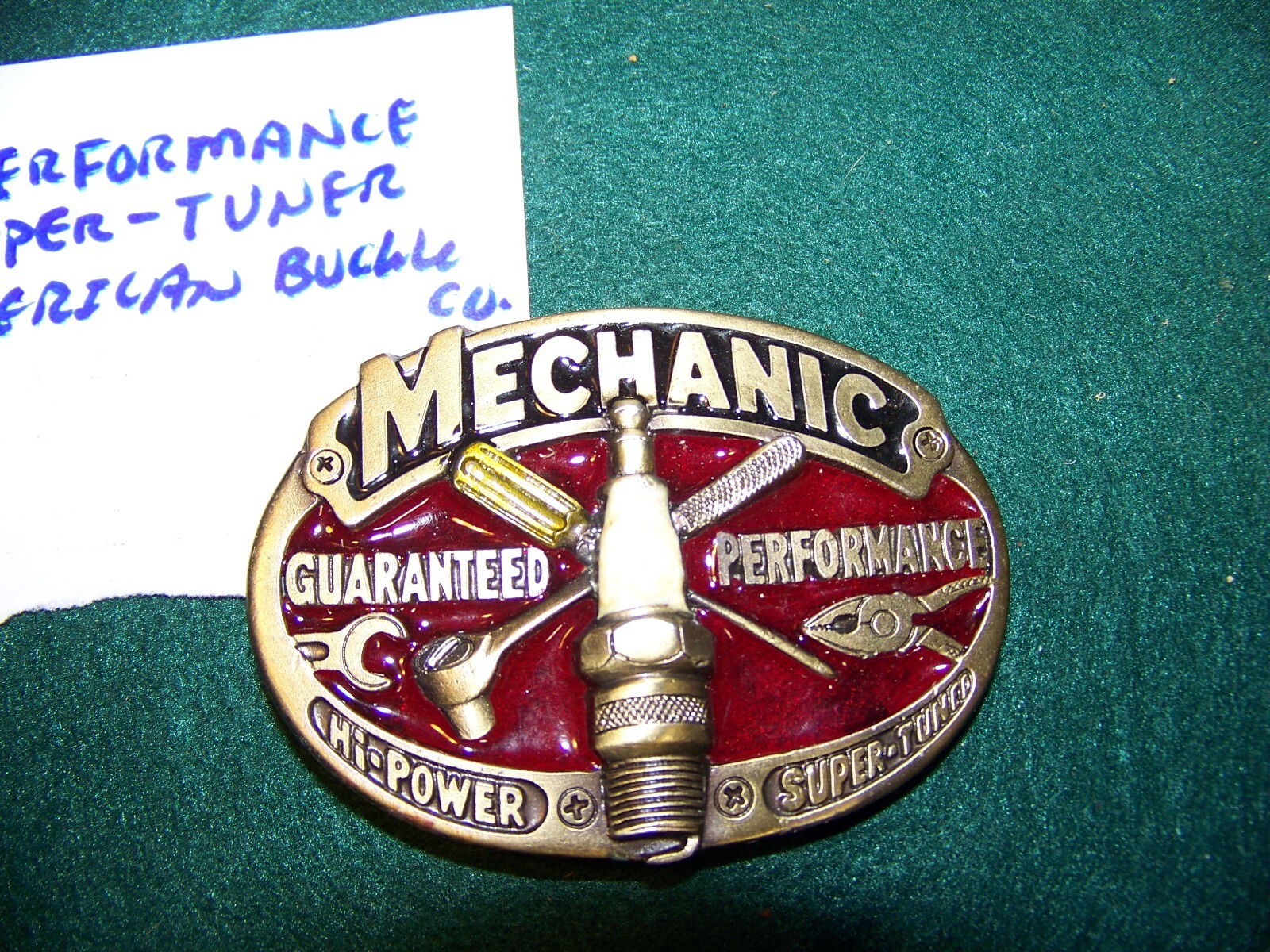 Mechanic belt buckle 1982 The great American buckle company
