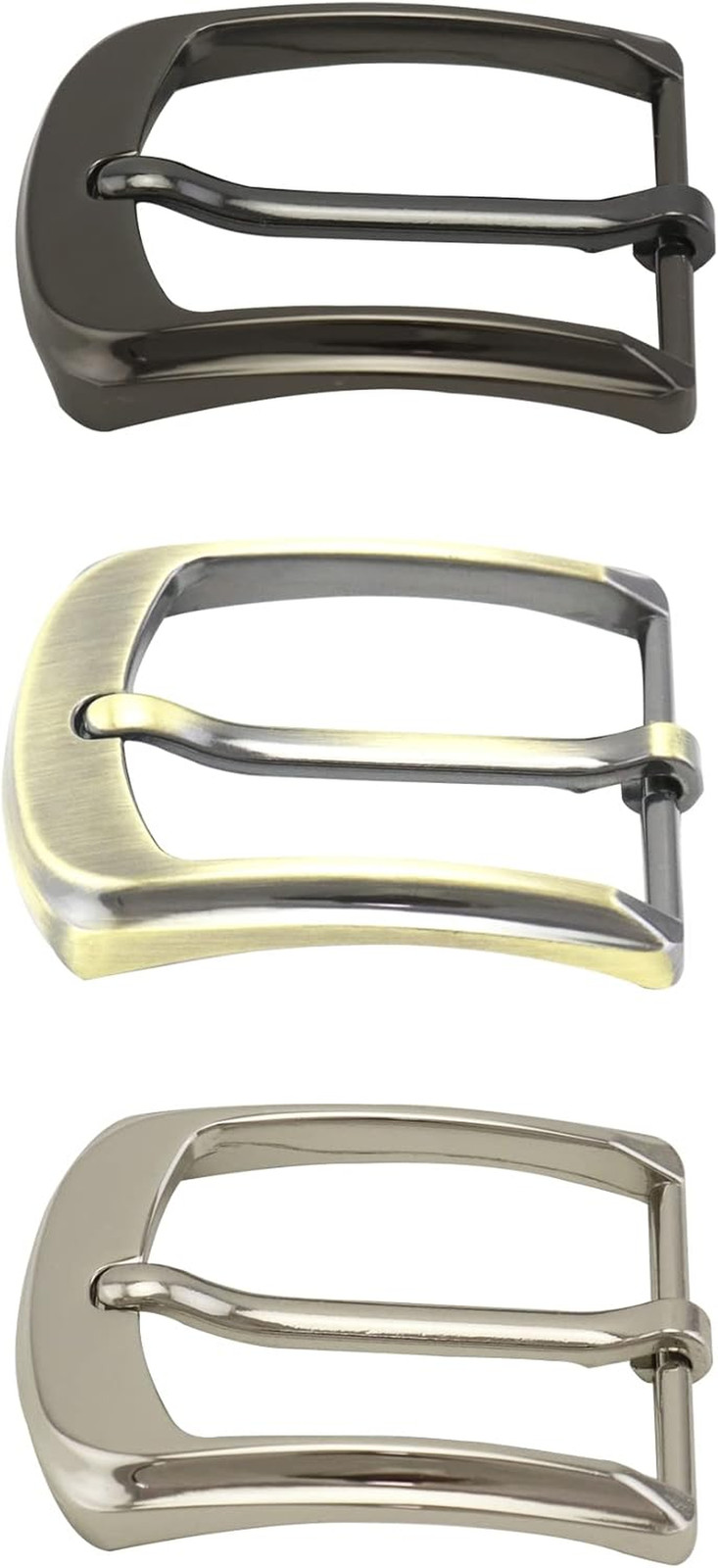 3 Pack Hebillas Clasicas Metal 38-40MM Reemplazo Cinturon Un Solo Pin Hombres