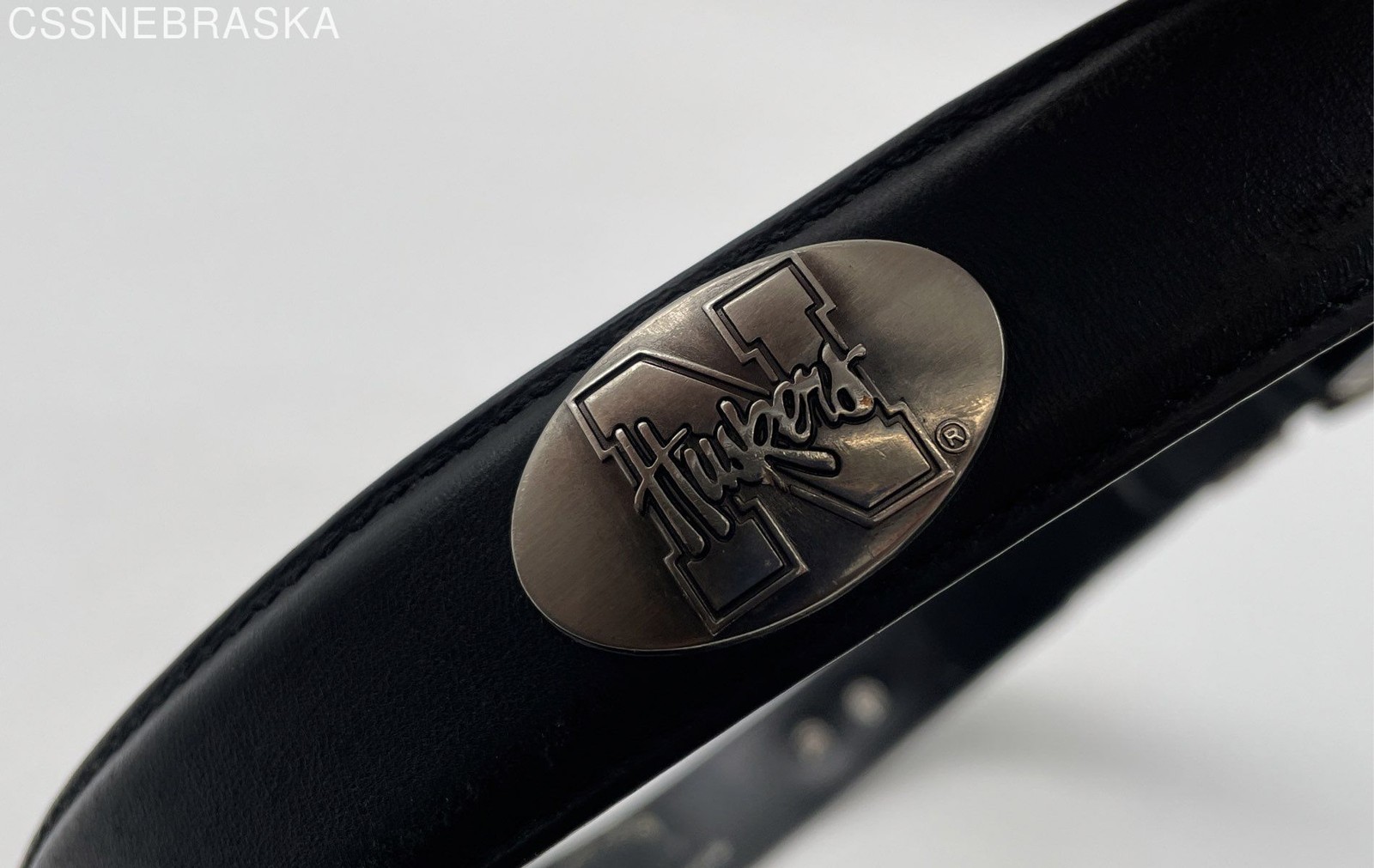 Huskers Black Studded Black Genuine Leather Belt – Men – Size 36