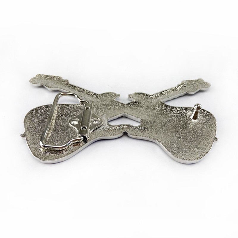 Vintage Style Black Color Enamel Guitar Music Belt Buckle for Adult Unisex