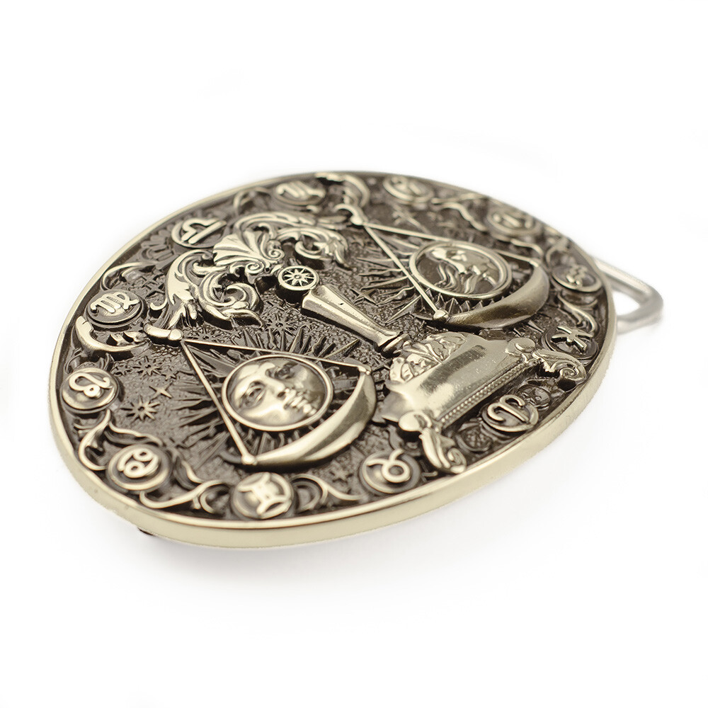 Libra german silver belt buckle, Horoscope Astrological Zodiac Sign