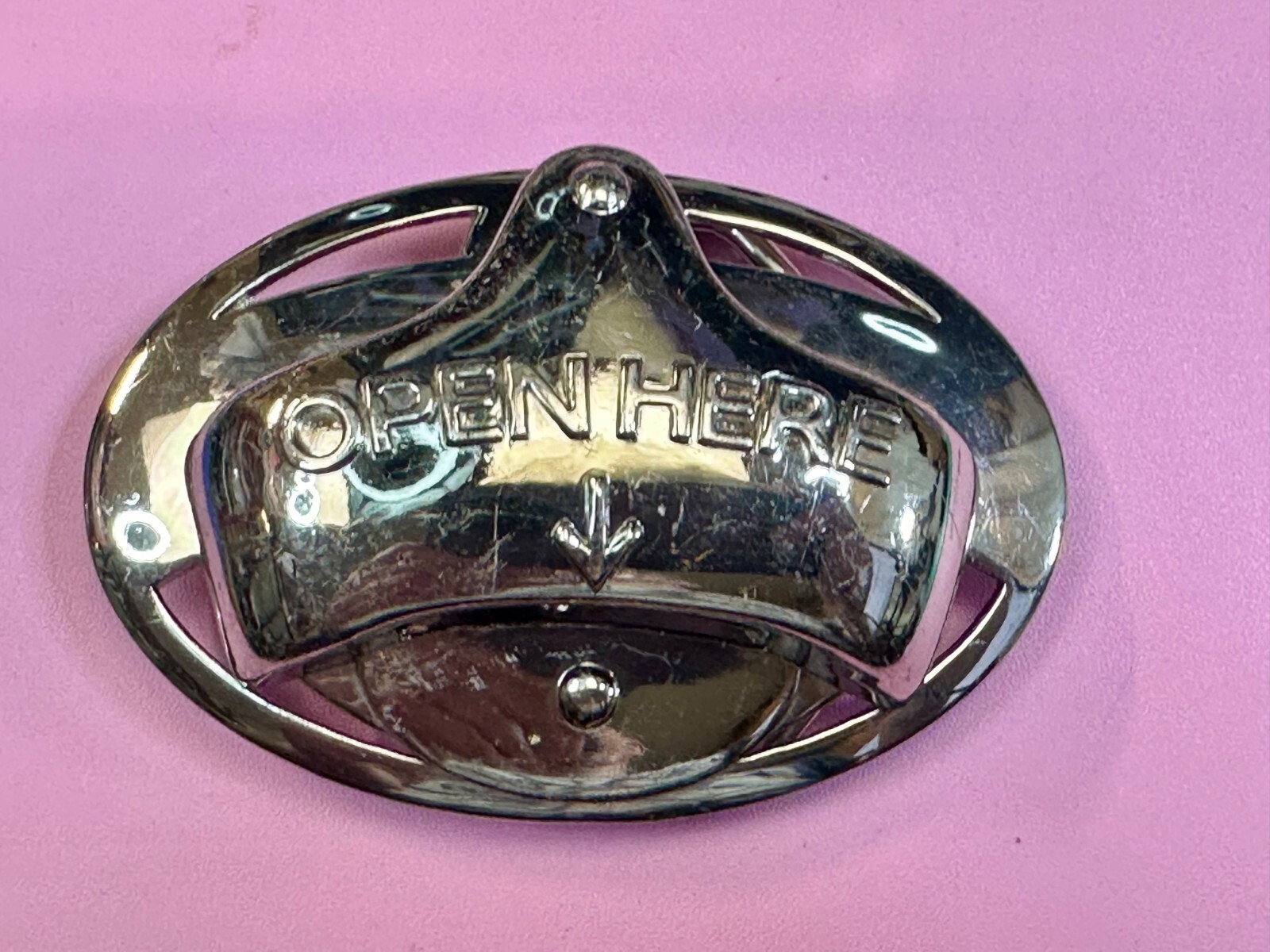 Open Here Practical Beer Lovers Drinkers Bottle Opener Mounted to Belt Buckle