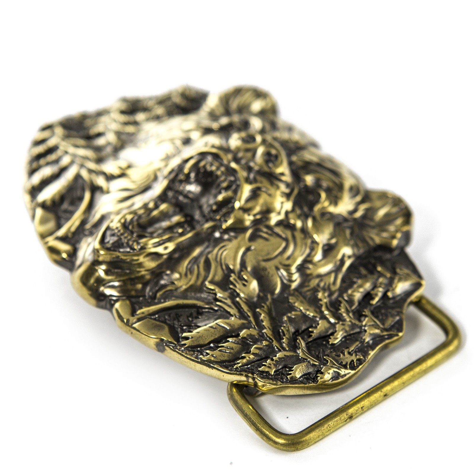 Belt buckle « Bear », Solid brass buckle, Animal belt buckle, Brown bear buckle