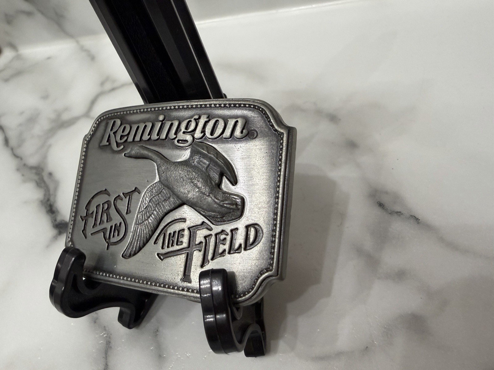 Vintage Remington First In Field Canada Goose 1980 3D Metal Belt Buckle