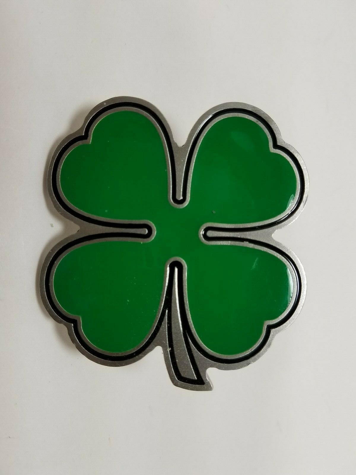Pewter Belt Buckle Green Shamrock Great American Products 4002 2 1/2 x 2 1/2