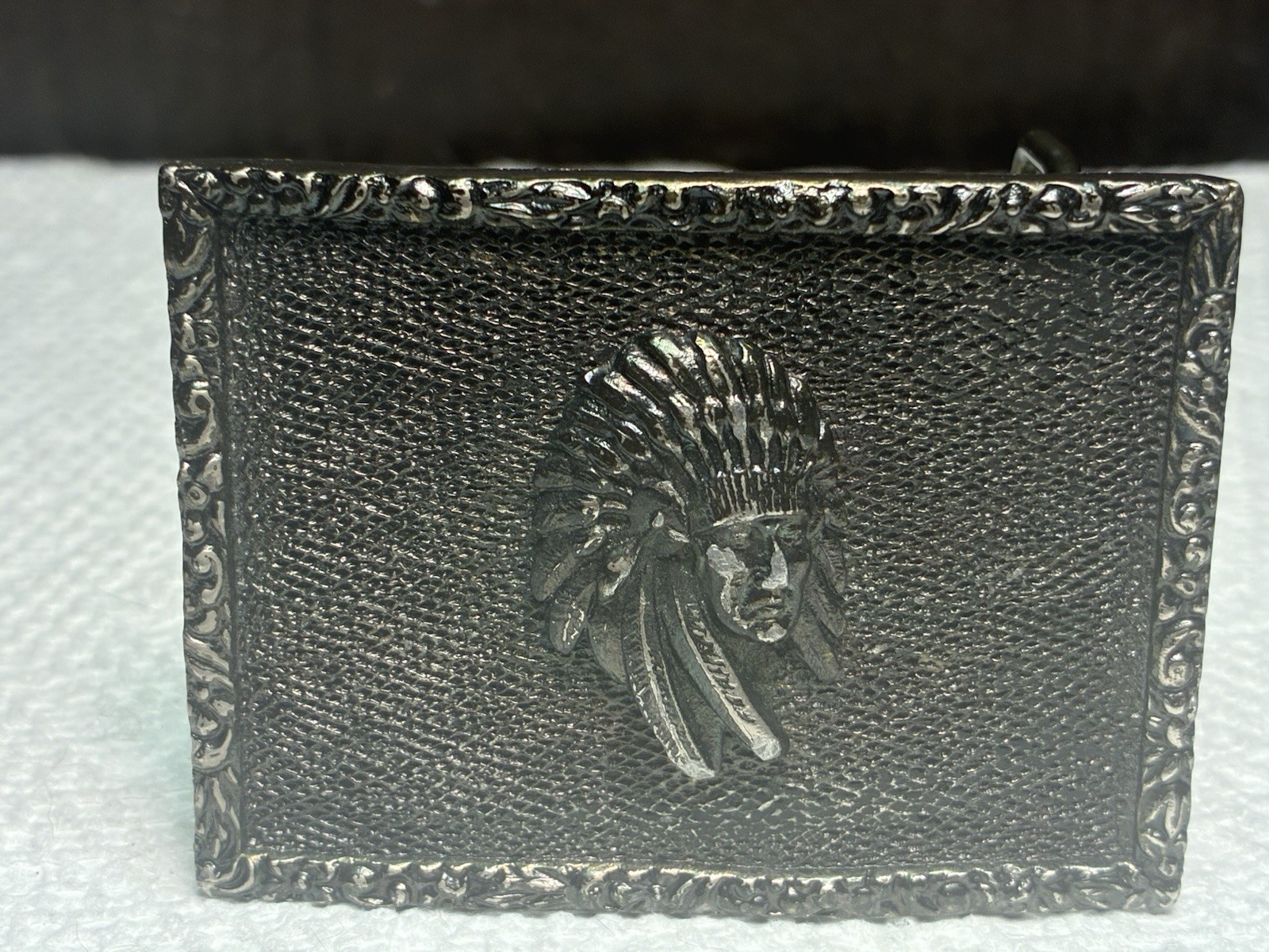 Vintage Indian Head 1973 Belt Buckle James Lind Wyoming Studio Art Works