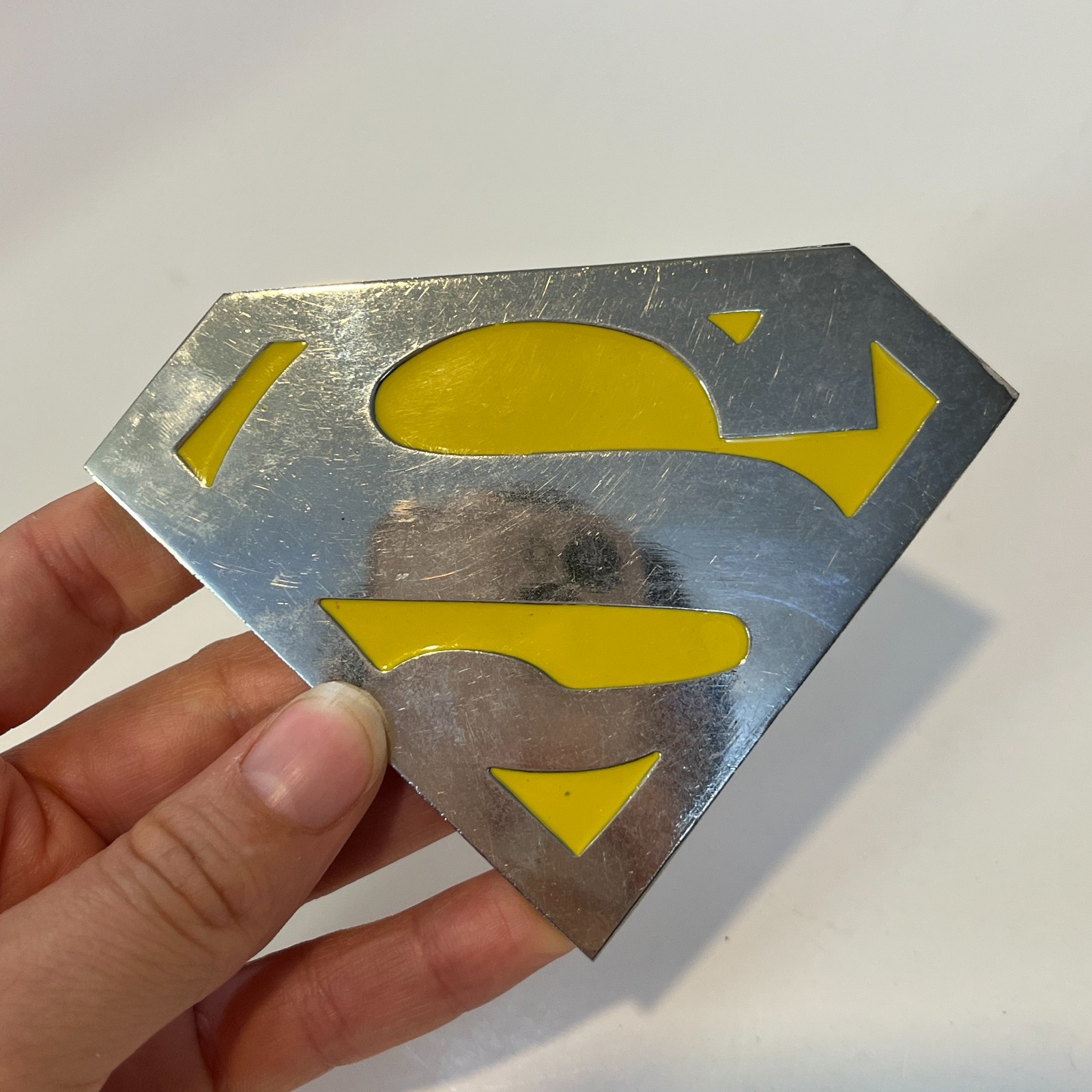 Superman Yellow & Silver Metal Belt Buckle Logo DC Comics