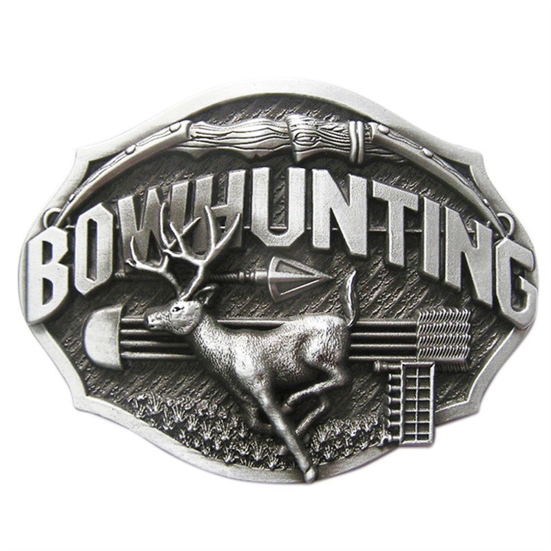 Antique Brushed Silver Western Deer Animal Belt Buckle also Stock in the US