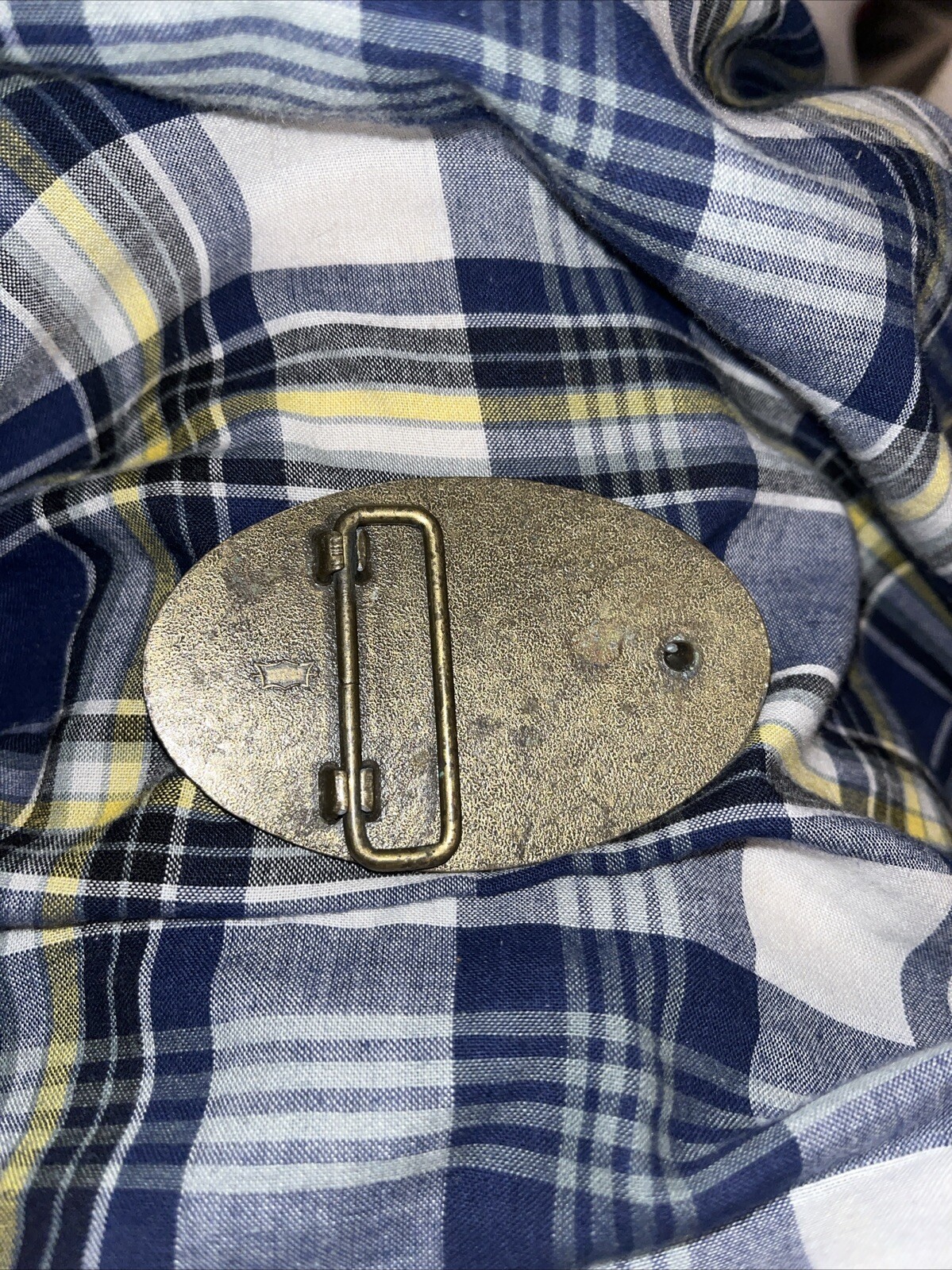 Brass Belt Buckel New Says Detroit Edison Safety Team With A Picture Of A Power