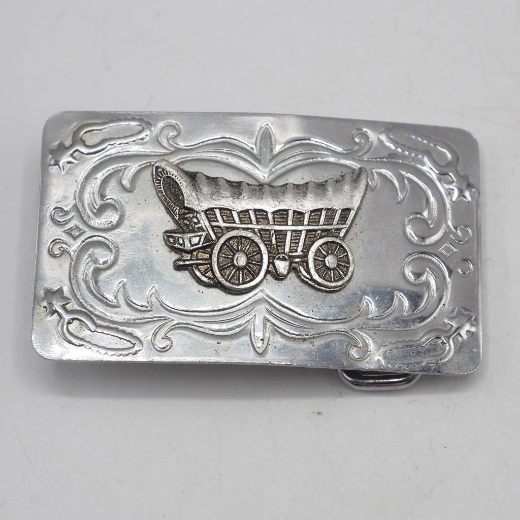 Belt Buckle Western Theme Covered Wagon Conestoga