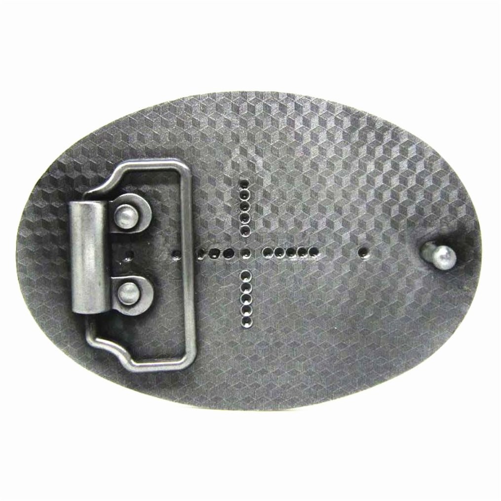 MASOP VOGU Antique Engraved Flower Solid Metal Belt Buckle 9.9*7.9cm, Silver