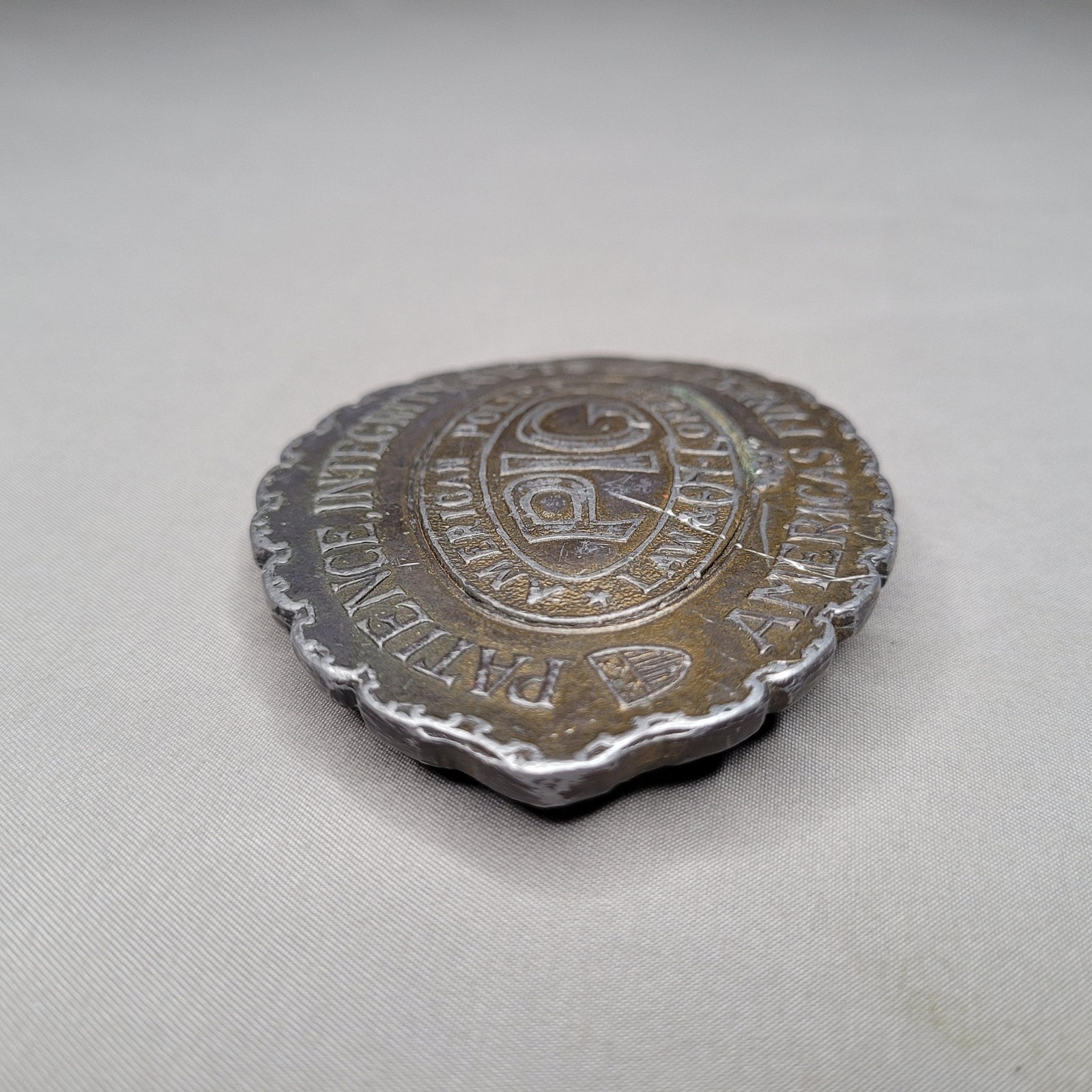 Vintage PIG American Police Belt Buckle Mens One Size Silver Law Order Oval