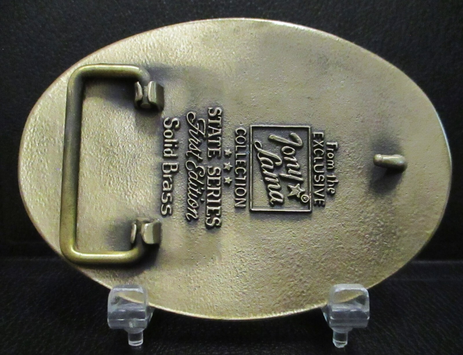 TONY LAMA State Series Collection ILLINOIS Seal Brass Belt Buckle 1ST ED Eagle