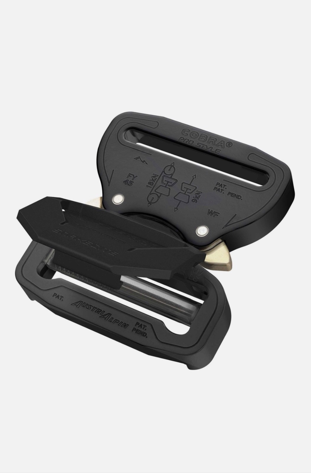 AustriAlpin 45mm / 1.75&Prime; Cobra Pro Style Snakebite Buckle Black – FY45KVF-LS
