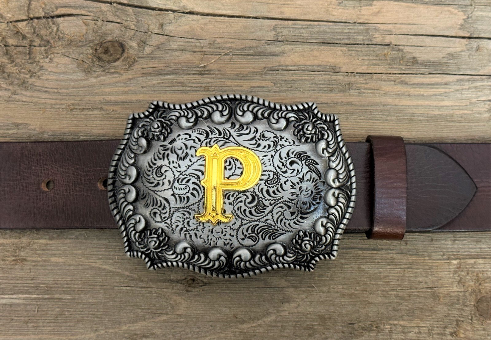 Belt Buckle With Initial Men Vintage Letters Rodeo Western Cowboy Alphabet USA
