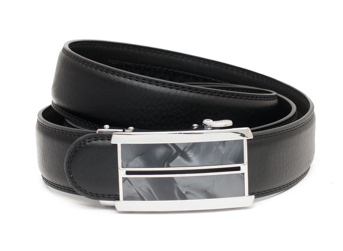 Belt automatic belt black gray genuine leather automatic stone-look can be shortened 144
