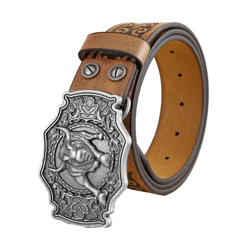 Vintage Western Belt Buckle Belt Cowboy Belts For Men Jeans Belt Leather Belt