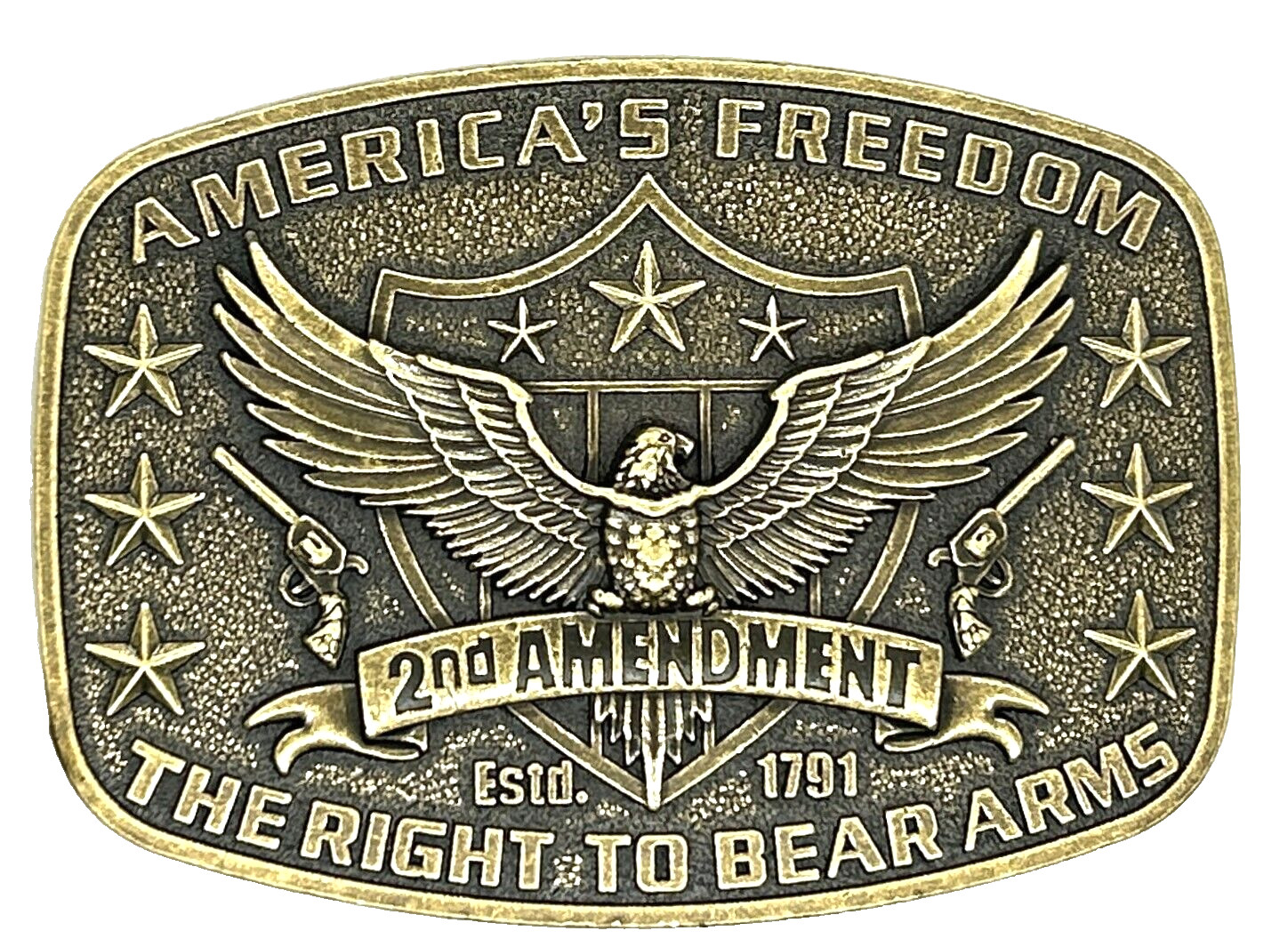 American Freedom 2nd Amendment the Right to Bear Arms Belt Buckle New