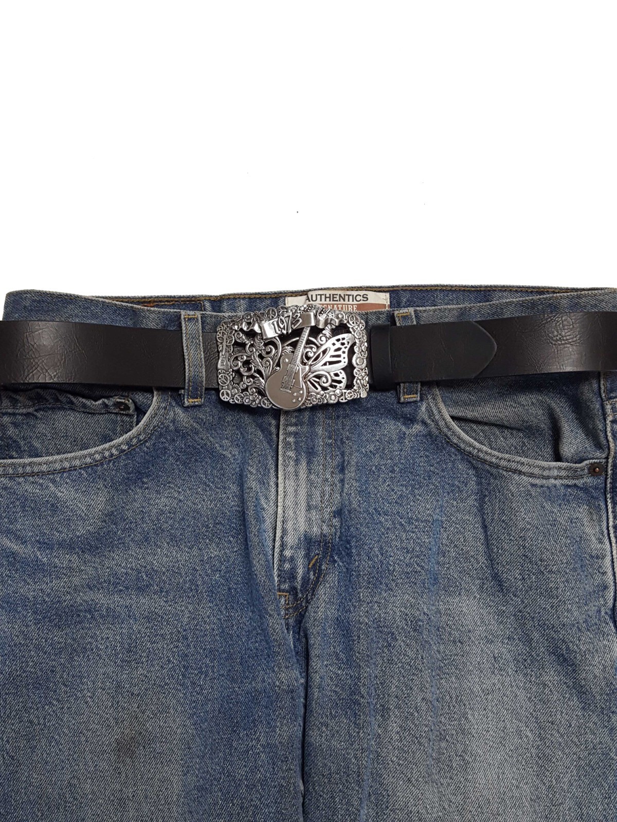 Guitar, Butterfly, Peace and Daisy Buckle Belt