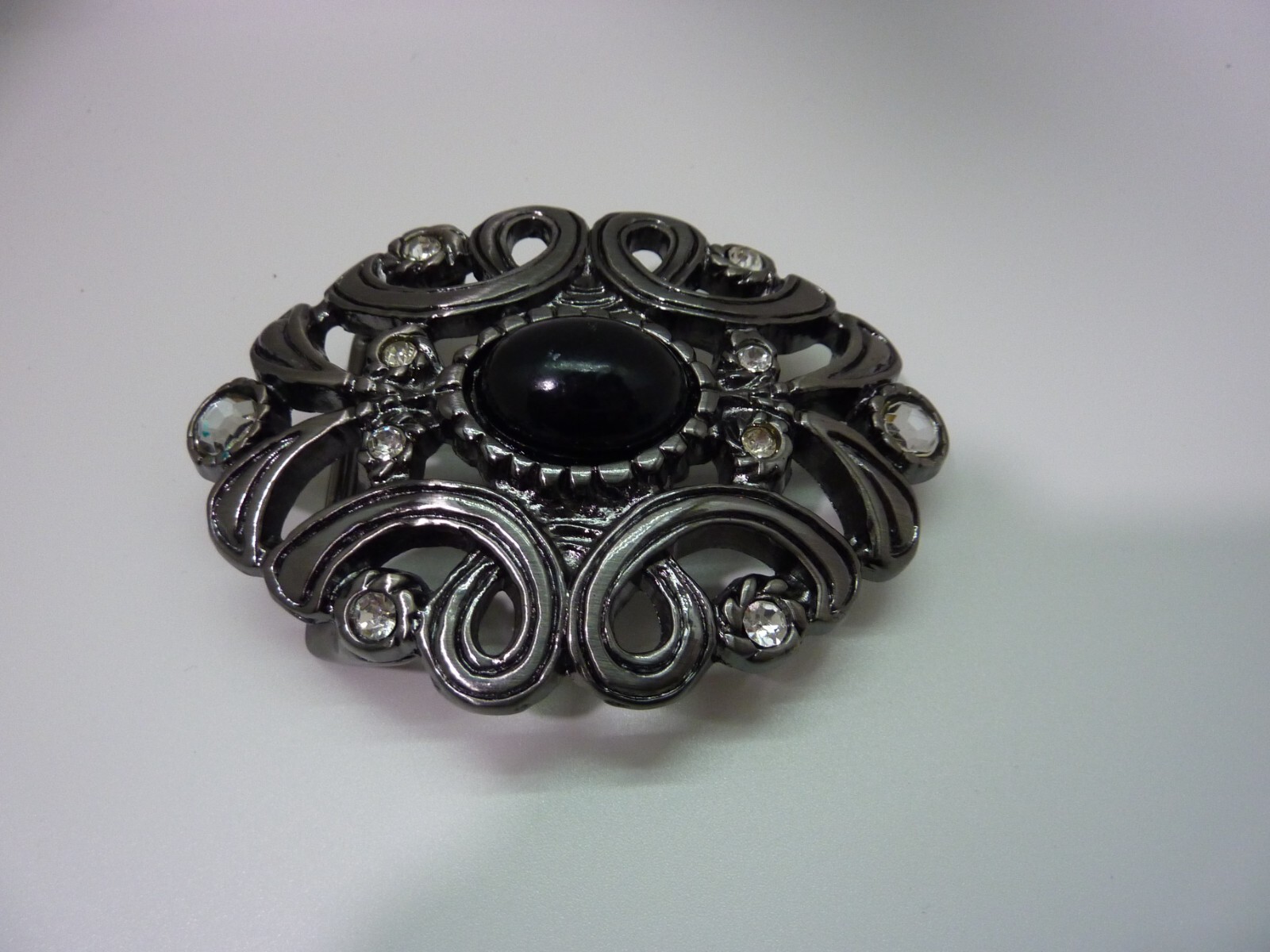 WESTERN OVAL FLORAL ENGRAVED RHINESTONE Belt Buckle 3.5 » X 2.5 »