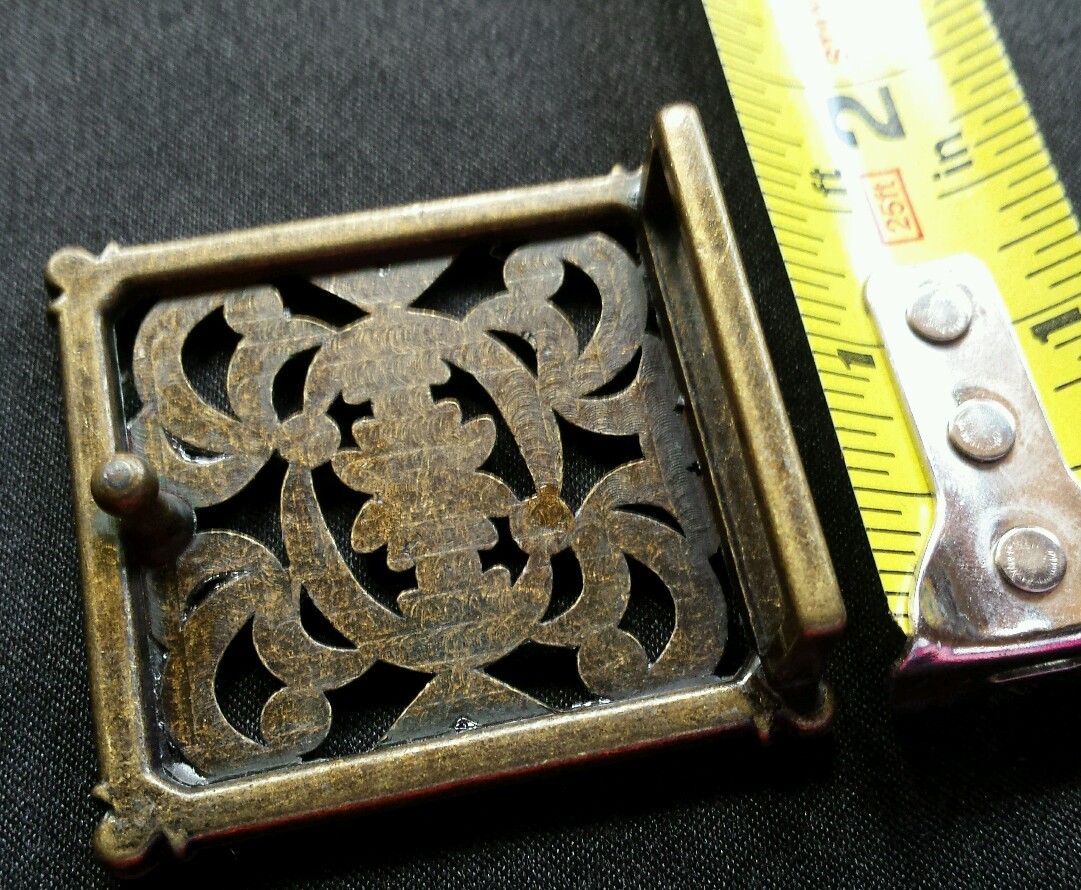 RHINESTONE CUTOUT FLORAL WESTERN BELT BUCKLE VINTAGE BRASS BRONZE TONE LOOK