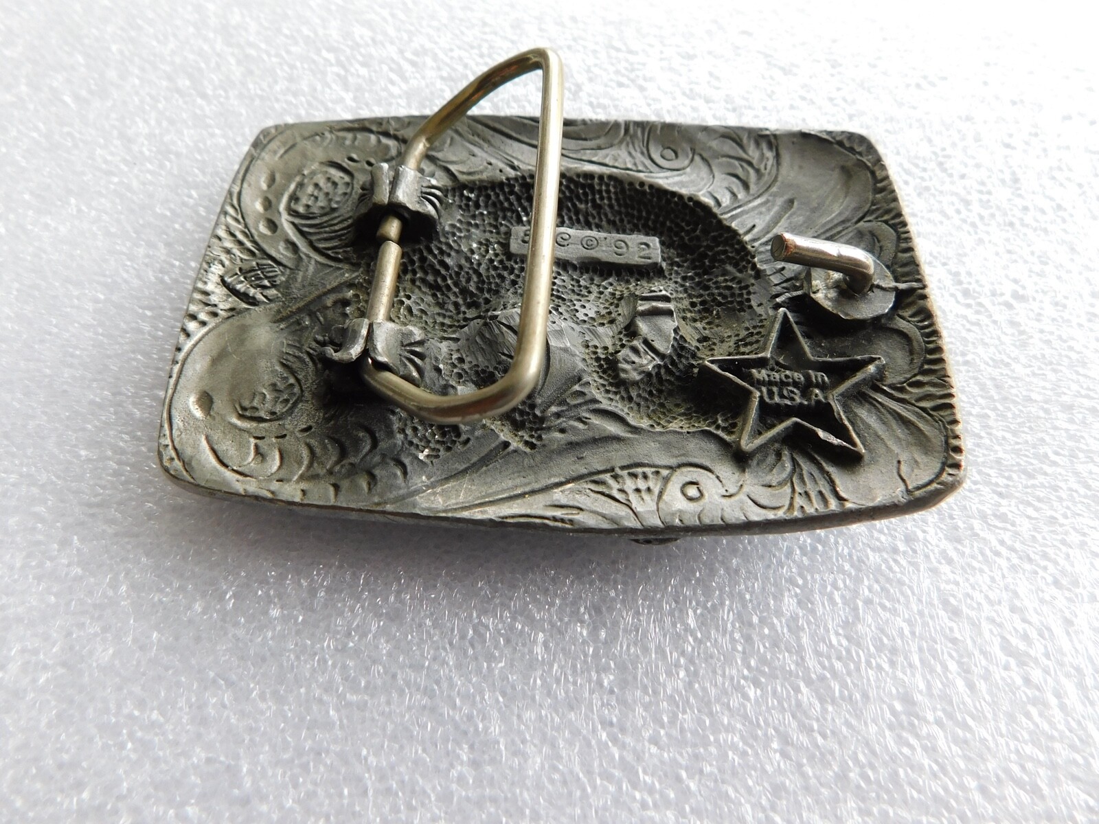 Vintage 1992 Ege Wild Horse Bronco Rodeo Belt Buckle