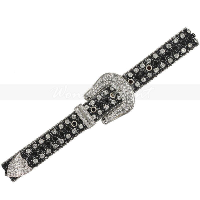 Rhinestone Belts Western Bling Crystal Studded Leather Belt