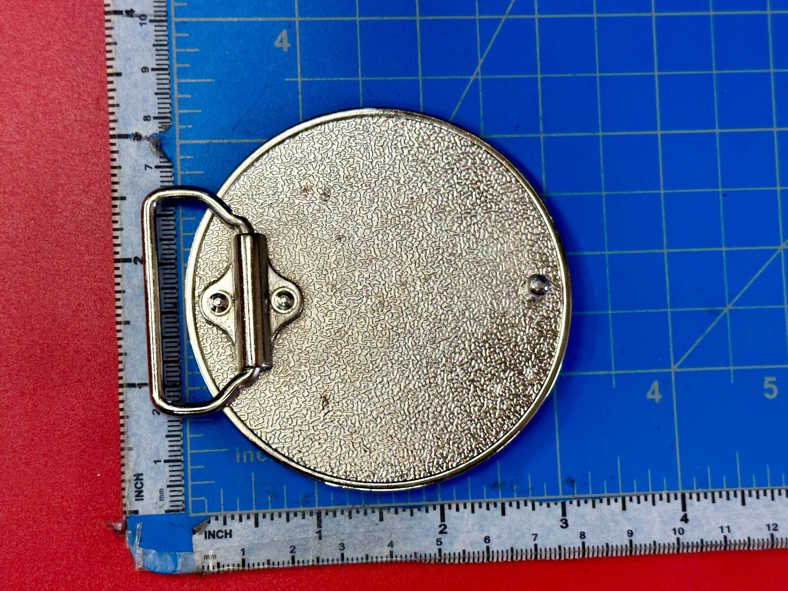 Enamel Round Iron Maltese Cross With Centered Silver Color Skull Belt Buckle