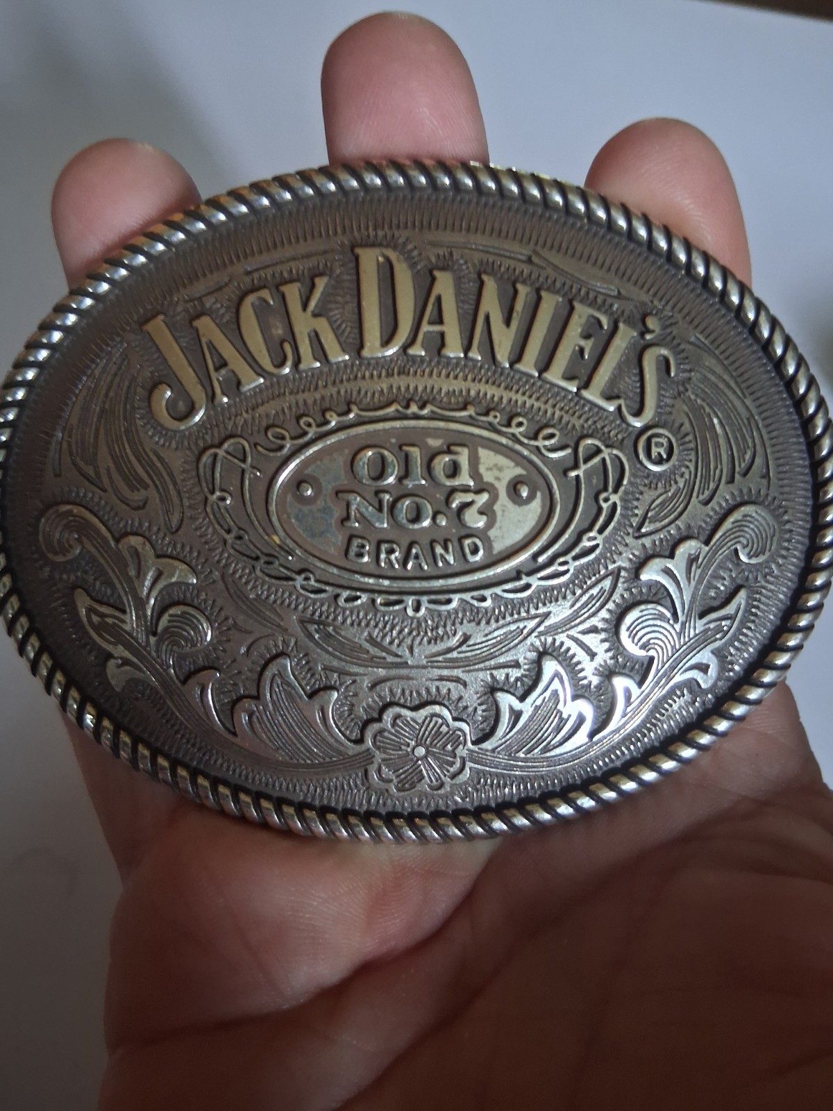 2005 Jack Daniel&rsquo;s Old No.7 Brand Metal Belt Buckle 5008JD 3&Prime;x3.75&Prime;