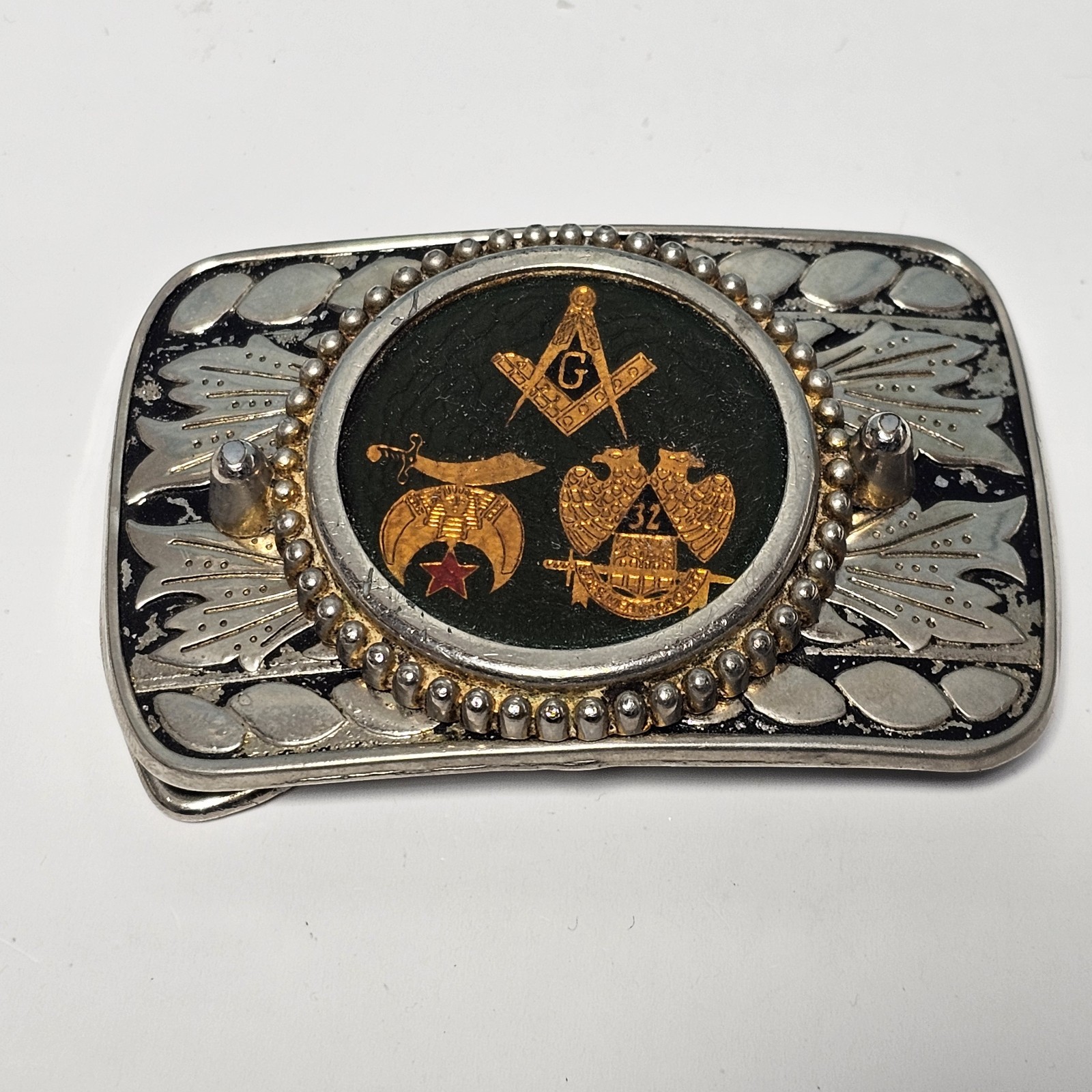 Vintage Masonic 32nd Degree Freemasons Shriner Western Style Belt Buckles 1978