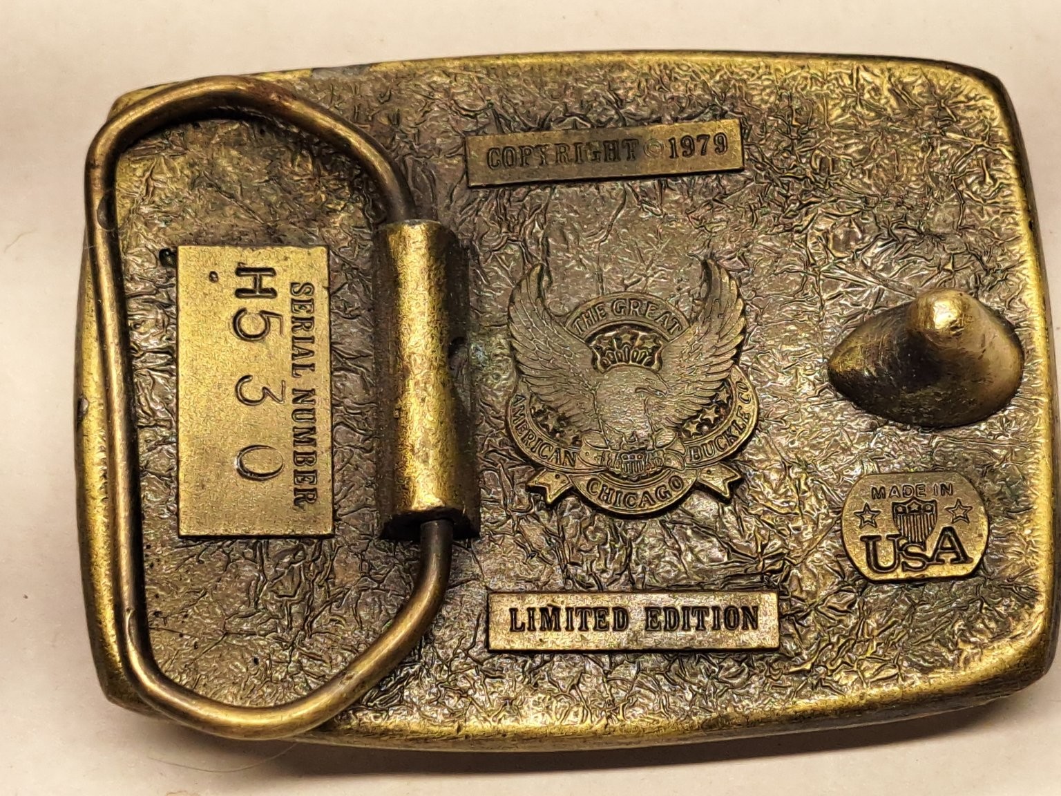 Great American Buckle Co Bass Fish Gold Tone Limited Edition 1979