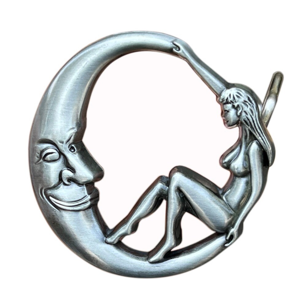 Moon and Beauty Western Cowboy Belt Buckle for Men & Women Rodeo Casual Wear