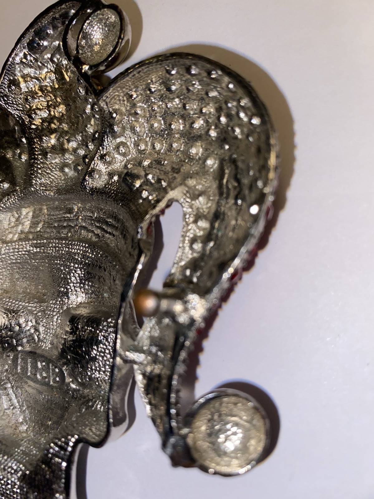 Iced Bling Skull Jester Belt Buckle Rhinestone Encrusted Jester Hat By FL&B.