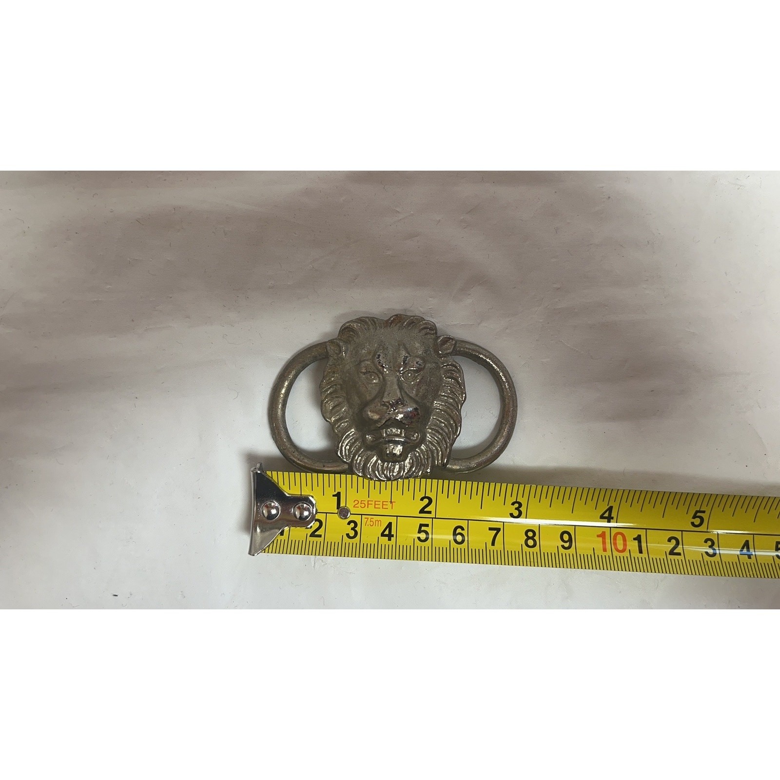 Vintage Silver-Toned Lion Head Belt Plate / Home Decor Collectible