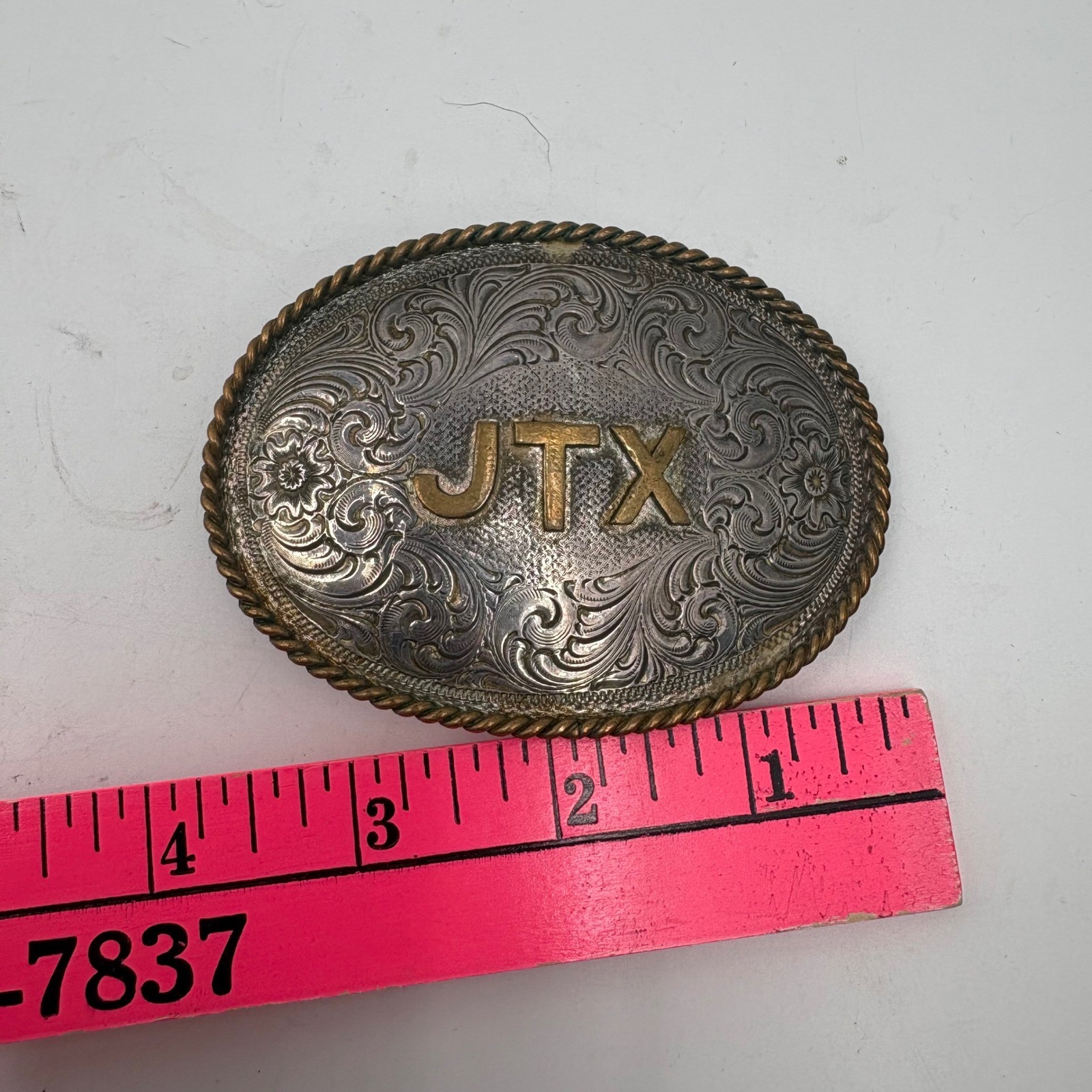Vintage JTX Western Montana Silversmiths Cowboy Belt Buckle Silver Plate