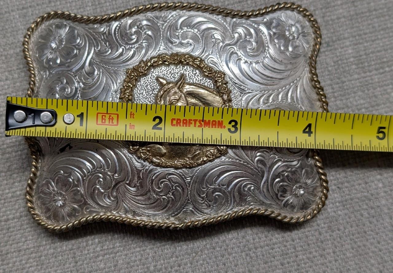 vintage SILVERSMITH COLLECTION belt buckle HORSE equestrian WESTERN cowboy